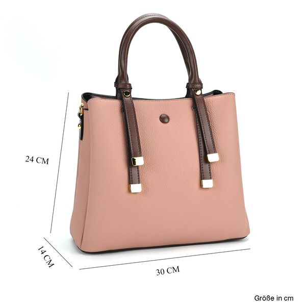 Vielseitige Umhängetasche aus echtem Leder mit abnehmbarem Schulterriemen, 30x14x24 cm, Rosa image number 9