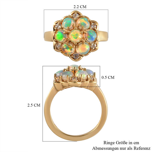 Nat&uuml;rlicher &Auml;thiopischer Opal und Zirkon Ring 925 Silber vergoldet  ca. 1,80 ct image number 7