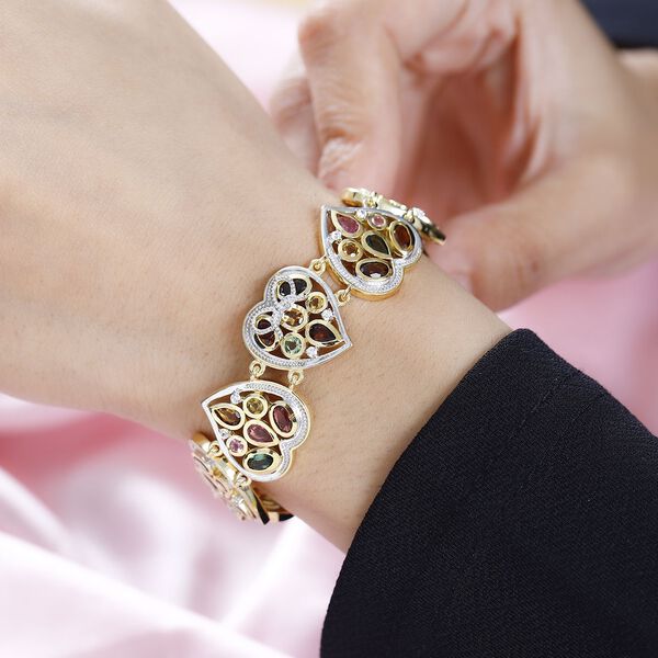 GP Heart Kollektion - AA mehrfarbiges Turmalin, Zirkon und blaues Saphir-Armband, 19cm - 10,15 ct. image number 7