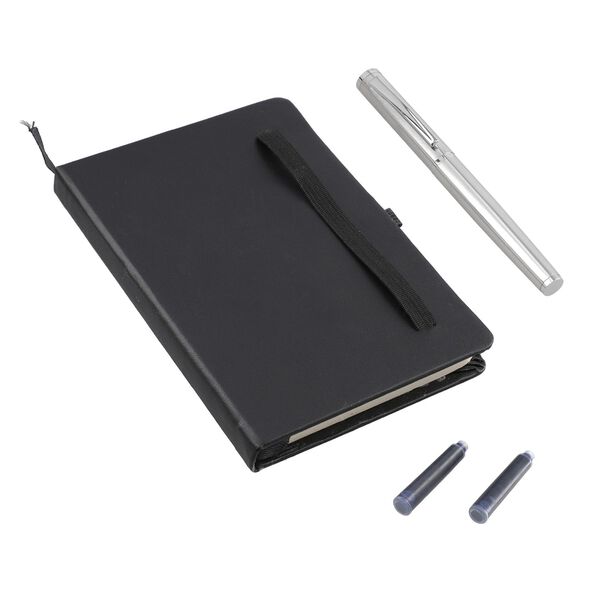 Klassisches Hardcover-Tagebuch & F&uuml;llfederhalter-Geschenkset, 15x1.5x11cm