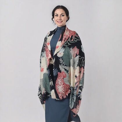 LA MAREY - Schal aus 100% Kaschmirwolle, Gr&ouml;&szlig;e: 70x195 cm, Schwarz und Wei&szlig;