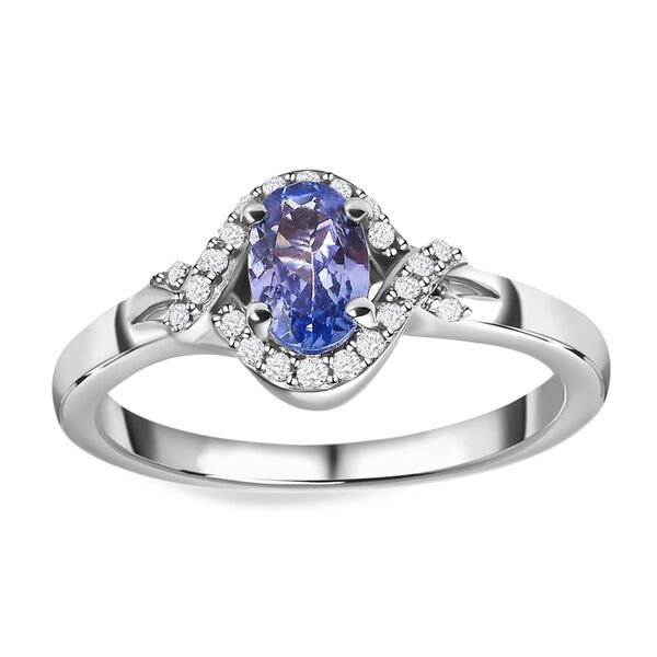 Tansanit und Zirkon Ring - 0,63 ct. image number 4