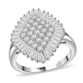 LUSTRO STELLA wei&szlig;er Zirkonia Ring im Halo-Design