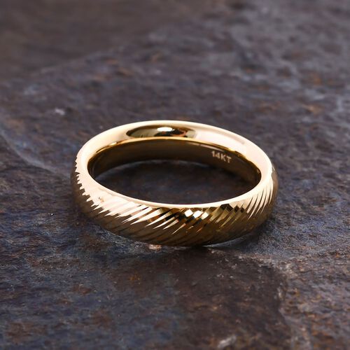 Strukturierter Bandring in 585 Gelbgold image number 1