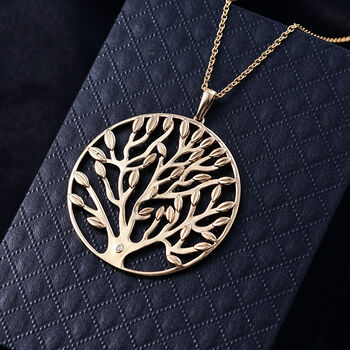 EverTrue Anh&auml;nger mit Diamantakzent und 50cm Kette in Goldton