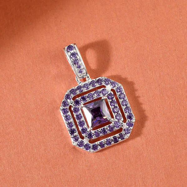 Amethyst Zirkonia Anh&auml;nger 925 Silber ca. 1,94 ct. image number 3