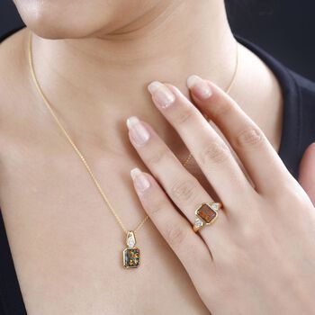 Labor schwarzes Opal und Zirkon-Schmuckset - 2,15 ct.