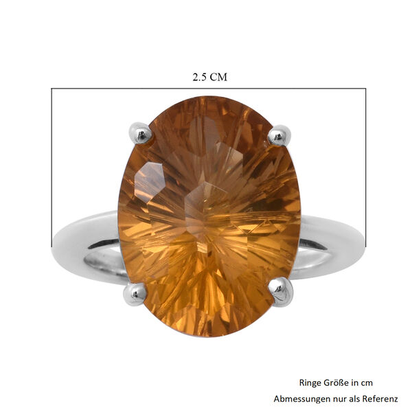 Citrin Solitär Ring 925 Silber Platin-Überzug image number 5