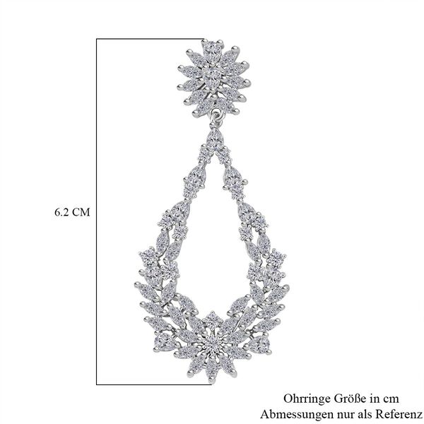 Designer weiße Zirkon-Ohrringe, ca. 4.00 ct image number 4