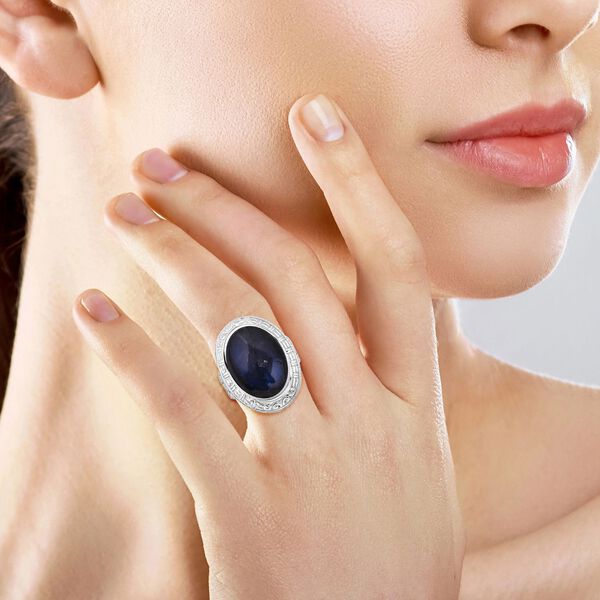 Labradorit Ring 925 Silber (Gr&ouml;&szlig;e 16.00) ca. 17,06 ct image number 2