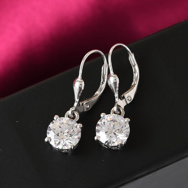 LUSTRO STELLA Hergestellt mit ZIRKONIA Tropfen Ohrringe 925 Silber Platin-Überzug image number 2