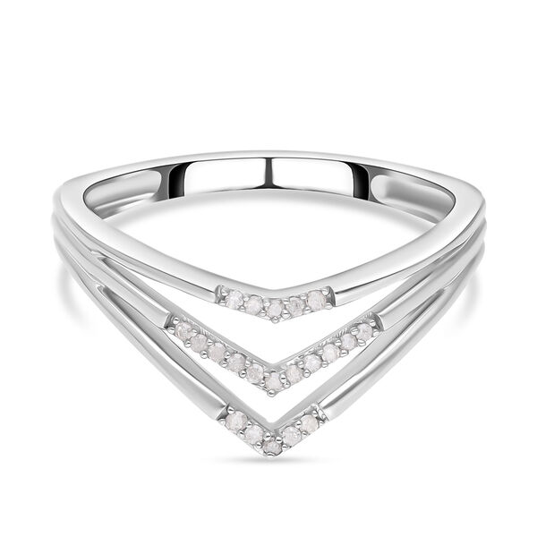 Weißer Diamant Ring, 925 Silber platiniert (Größe 18.00) ca. 0.10 ct image number 0