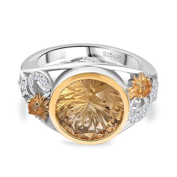 Citrin Ring 925 Silber  (Gr&ouml;&szlig;e 17.00) ca. 8,34 ct