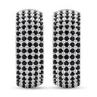 Schwarze Spinell Ohrringe, 925 Silber rhodiniert ca. 0,84 ct