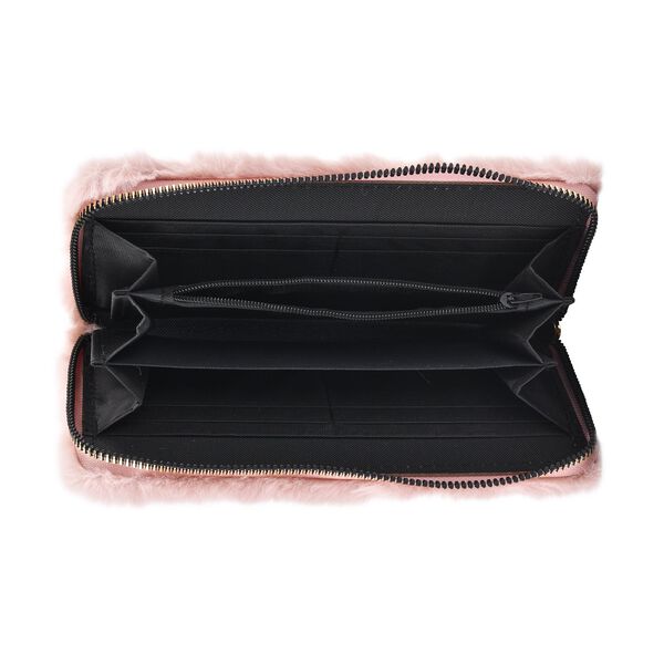 Kunstfell Brieftasche, Dunkelblau image number 5