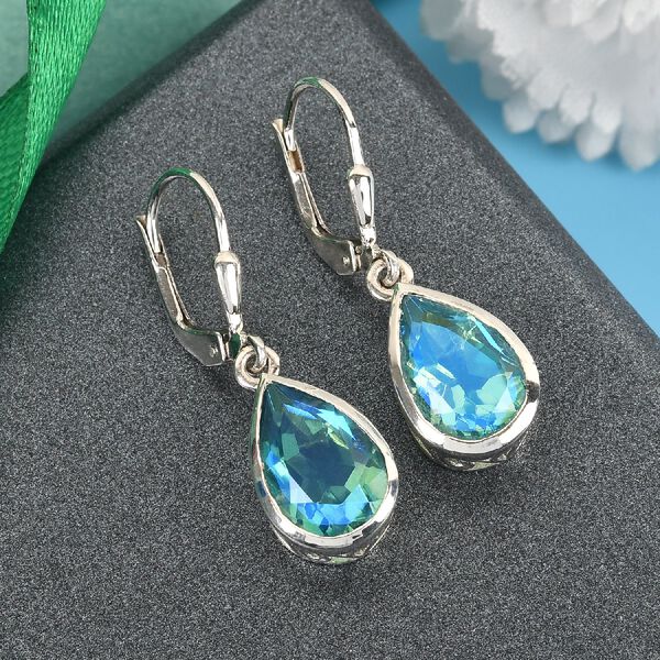 Pfau Triplett Quarz Ohrringe 925 Silber platiniert ca. 5,80 ct image number 2