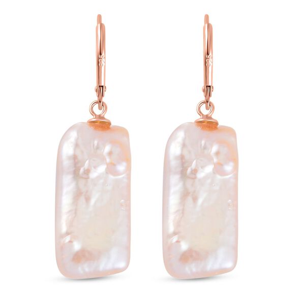 Rosa Keshi Perle Ohrringe 925 Silber ros&eacute;vergoldet image number 5