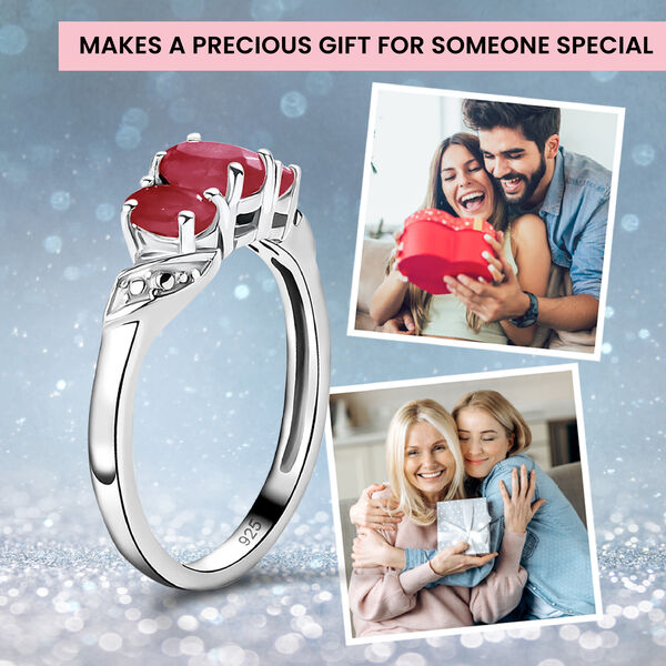 Afrikanischer Rubin (Fissure gef&uuml;llt) Ring 925 Silber Platiniert (Gr&ouml;&szlig;e 20.50) ca. 1,35 ct image number 1