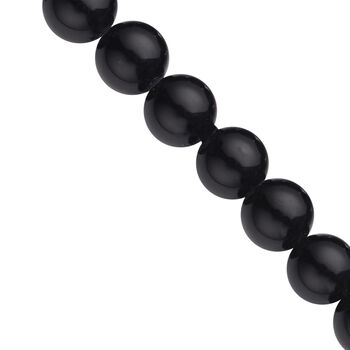 3er Schmuckset, schwarzer Glasachat, Edelstahl, ca 323,30 ct