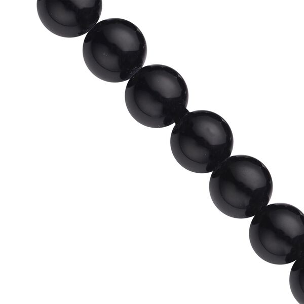 3er Schmuckset, schwarzer Glasachat, Edelstahl, ca 323,30 ct image number 4