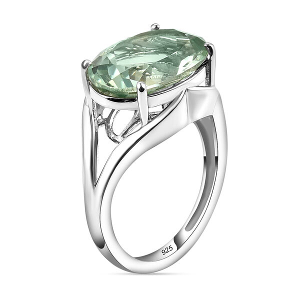 Prasiolith-Ring und Anhänger, 925 Silber platiniert ca. 11,15 ct image number 5