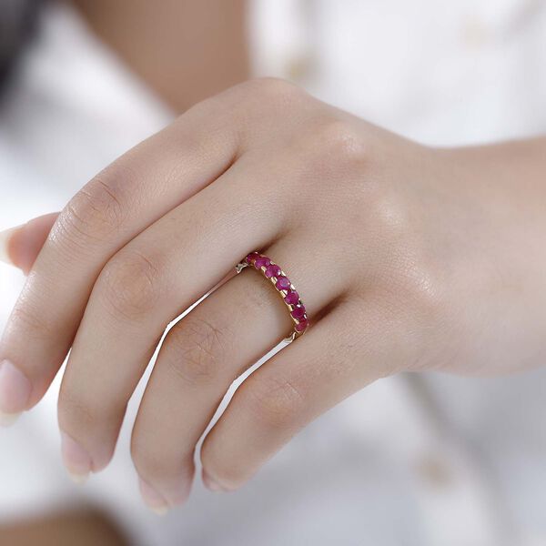 Afrikanischer Rubin (Fissure gef&uuml;llt) Ringe 925 Silber vergoldet (Gr&ouml;&szlig;e 16.00) ca. 1.53 ct image number 3