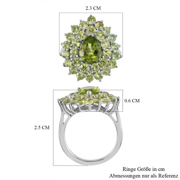 Natürlicher Peridot Ring 925 Silber platiniert  ca. 4,61 ct image number 8