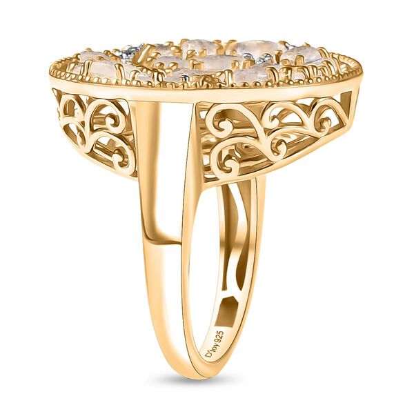 D'Joy Regenbogen Mondstein und Zirkon zweifarbiger Ring - 3,61 ct. image number 5