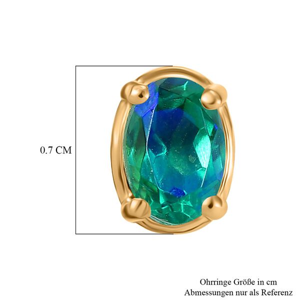 Pfau Triplett Quarz Ohrringe, 925 Silber vergoldet - 1,11 ct. image number 6