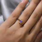 Tansanit Bypass Ring 925 Silber 585 Vergoldet image number 2