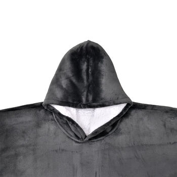 Doppellagiger Decken-Kapuzenpullover, dunkelgrau