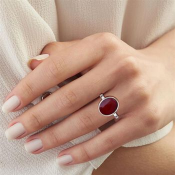 Royal Bali - Koralle Ring 925 Silber (Gr&ouml;&szlig;e 21.00)