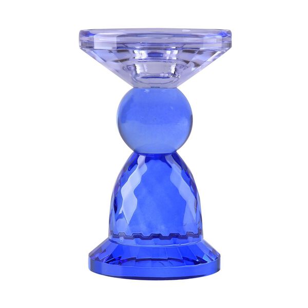 Kerzenhalter aus Glas, Hell- und Dunkelblau image number 2