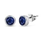 Masoala Saphir-Ohrringe, (Fissure gefüllt), 925 Silber platiniert ca. 1.51 ct