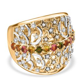 GP Celestial Kollektion- AA Multi-Turmalin, Zirkon und Kanchanaburi blauer Saphir Ring  - 1,27 ct.