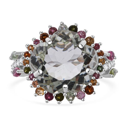 AA Prasiolith, Multi-Turmalin und Zirkon Ring - 11,38 ct. image number 0