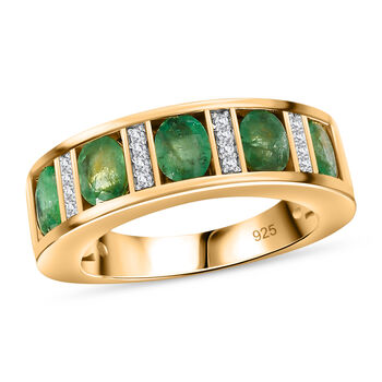 Kagem sambischer Smaragd und Zirkon-Ring - 1,73 ct.