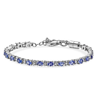 EVER TRUE Tansanit Armband ca. 15 cm + 4 cm Extender, 316L Edelstahl ca. 3,27 ct.