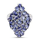 Tansanit-Ring, 925 Silber platiniert (Größe 17.00) ca. 4.79 ct