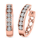 Wei&szlig;er Diamant P3 Ohrringe 925 Silber Ros&eacute;gold Vermeil