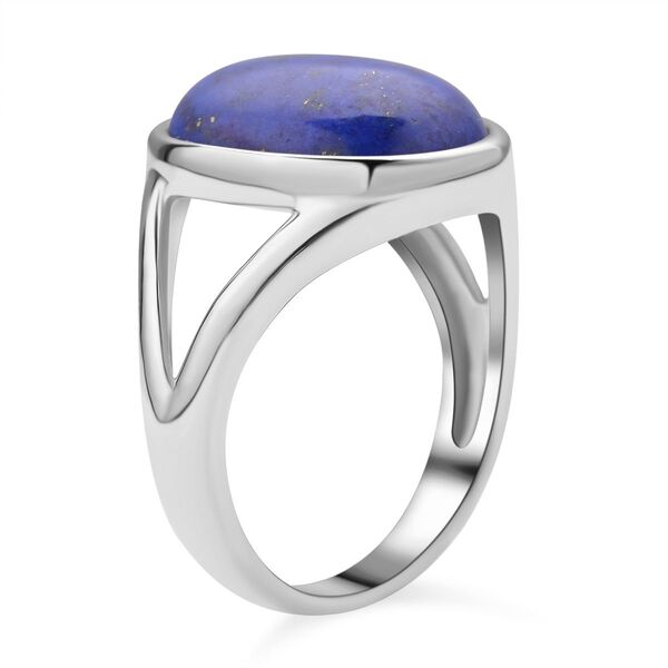 Lapislazuli-Ring, reiner Edelstahl  ca. 10,00 ct image number 5