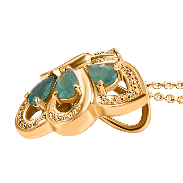 Grandidierit-Anh&auml;nger mit Kette, 925 Silber vergoldet ca. 0,62 ct image number 4