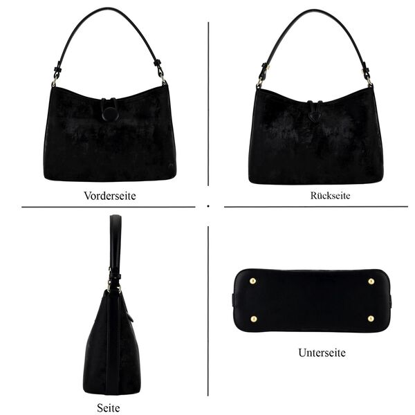 Crossbody Taschen Set 2 teilig mit Rei&szlig;verschlussfach und Innenfach 30 x 12 x 20 cm Schwarz image number 5