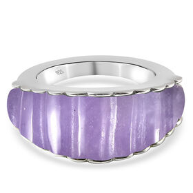 Lila Jade Ring 925 Silber Rhodium-Überzug