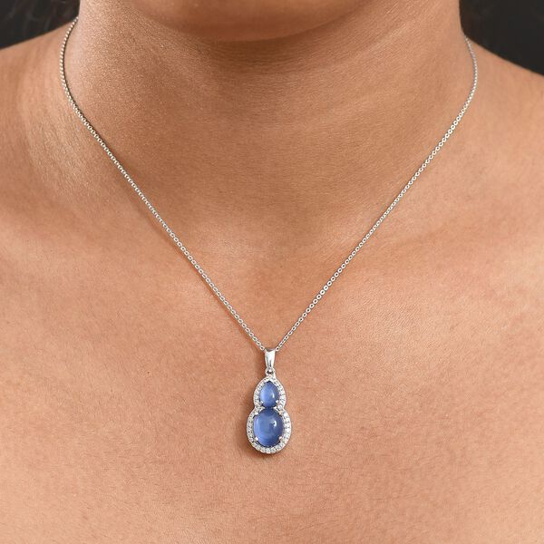 D'Joy Aurora Mondstein Anh&auml;nger mit Kette, ca. 50 cm 925 Silber rhodiniert ca. 4.22 ct image number 2