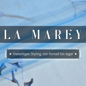 LA MAREY - Chiffonschal aus 100% Maulbeerseide mit Blauem Blumenmuster