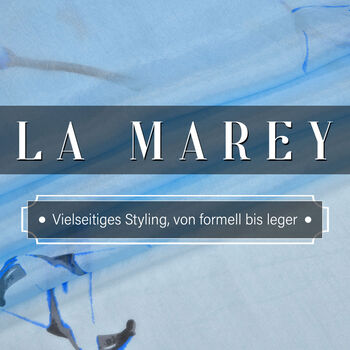 LA MAREY - Chiffonschal aus 100% Maulbeerseide mit Blauem Blumenmuster