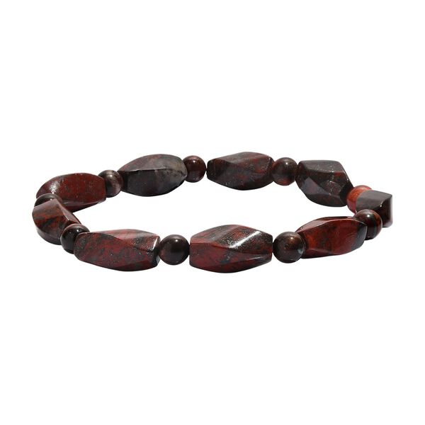 Rotes Tigerauge Armband Flexibel (18 cm), ca. 73.00 ct
