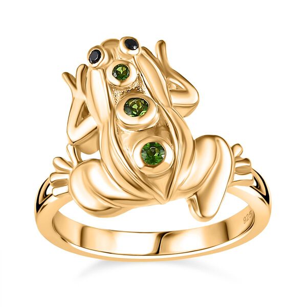 GP Trifono Kollektion-Natürlicher Chromdiopsid, schwarzer Spinell und Kanchanaburi blauer Saphir-Ring - 0,17 ct. image number 4