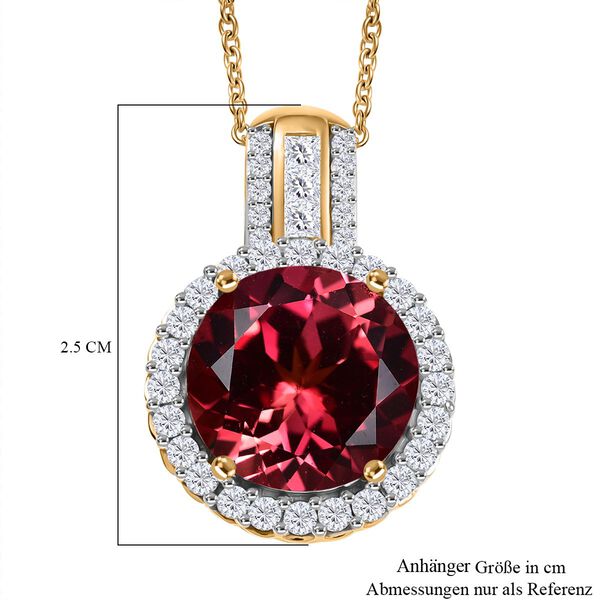 D'Joy Labor Padparadscha Saphir und Moissanit Anh&auml;nger mit 45cm Kette und Ring image number 7